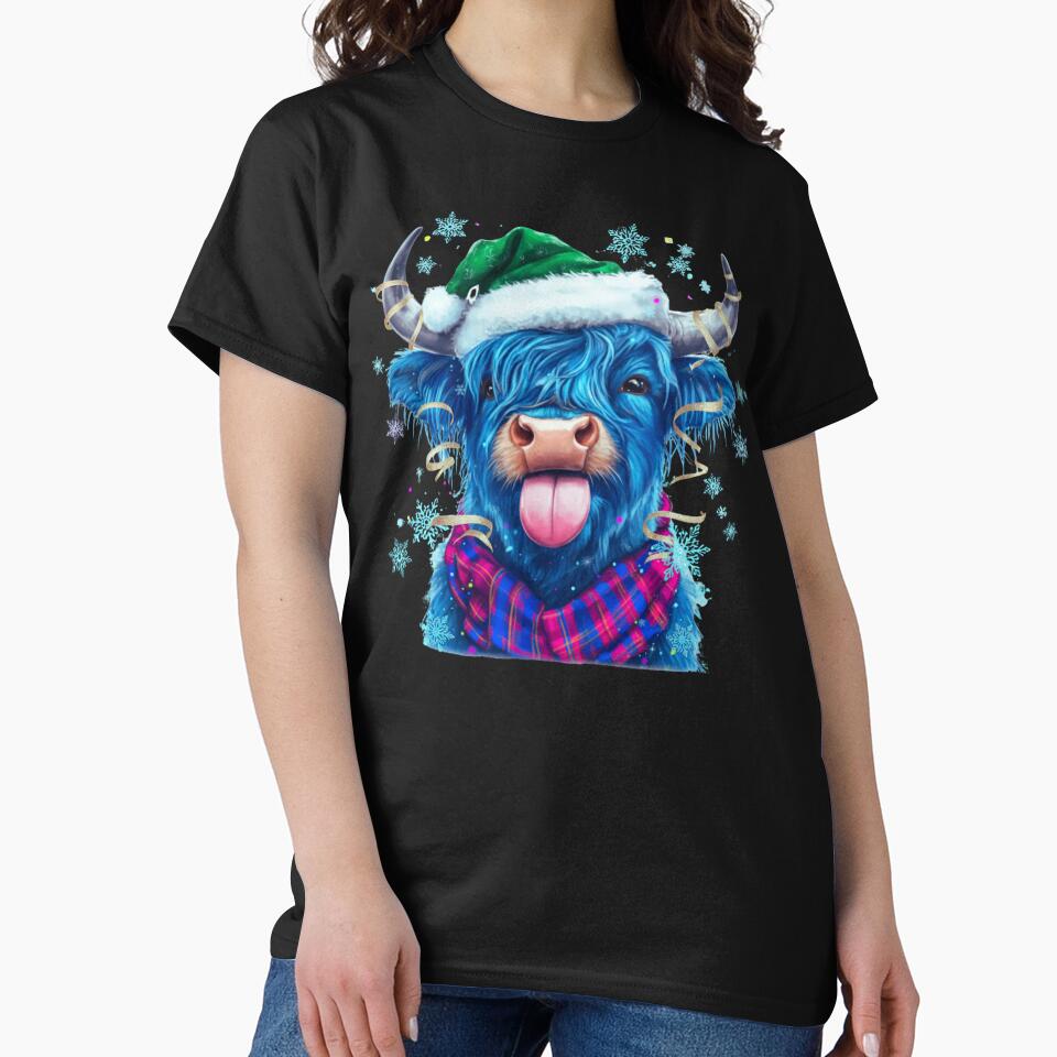Christmas Coquette Highland Cow, Western Christmas, Highland Cow, Merry xmas, Aesthetic Christmas by DesignDenDo ⭐⭐⭐⭐⭐