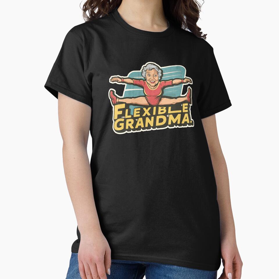 ''Flexible Grandma '' Funny Working out Grandma Kawaii T-Shirt by Witty Shirts