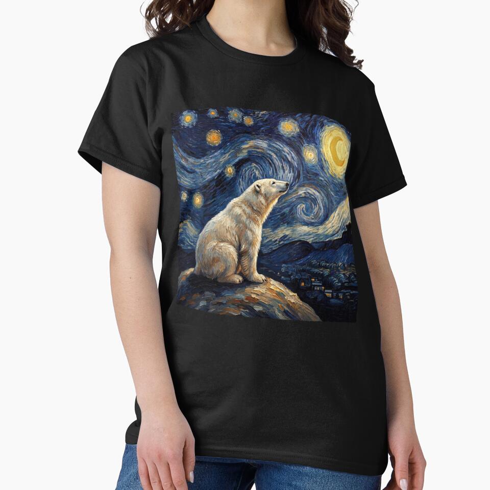 Polar Bear Starry Night Van Gogh Art Lover by TerryConnells