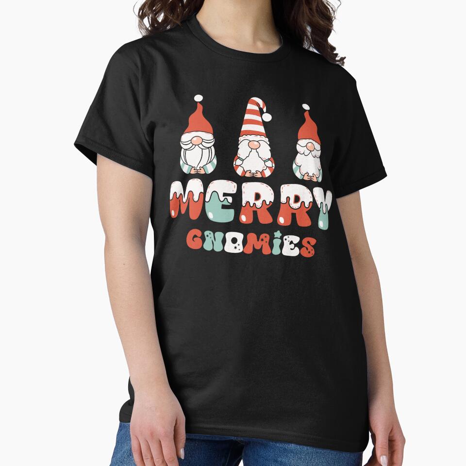 Merry Gnomies - Cute Christmas Gnomes (No Outline Design) by Spiprinto