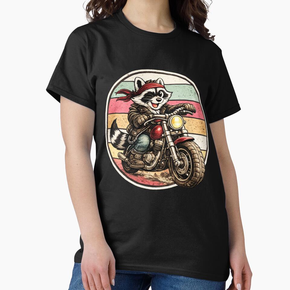 Vintage Biker Raccoon Design by StyleBloomes