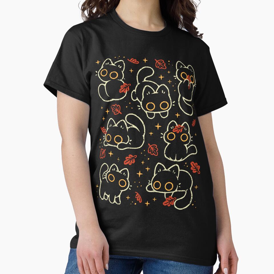 Cute Black Cats with Autumn Leaves by xMorfina