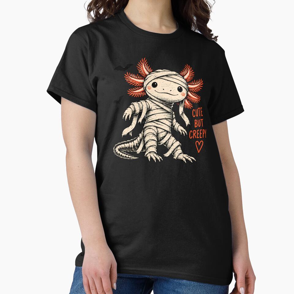 Cute But Creepy Axolotl Mummy Halloween Design, Spooky Kawaii Axolotl by MAPDDesigns