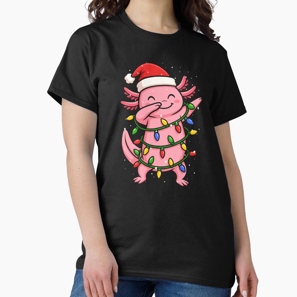 Funny Axolotl Dabbing Merry Xmas Animal Lover Christmas Lights Boys Girls Kids by rafaeltto