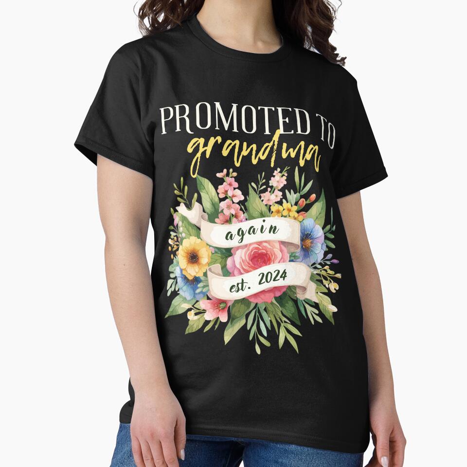 Promoted To Grandma Again 2024 Mothers Day by WildPalette-Art
