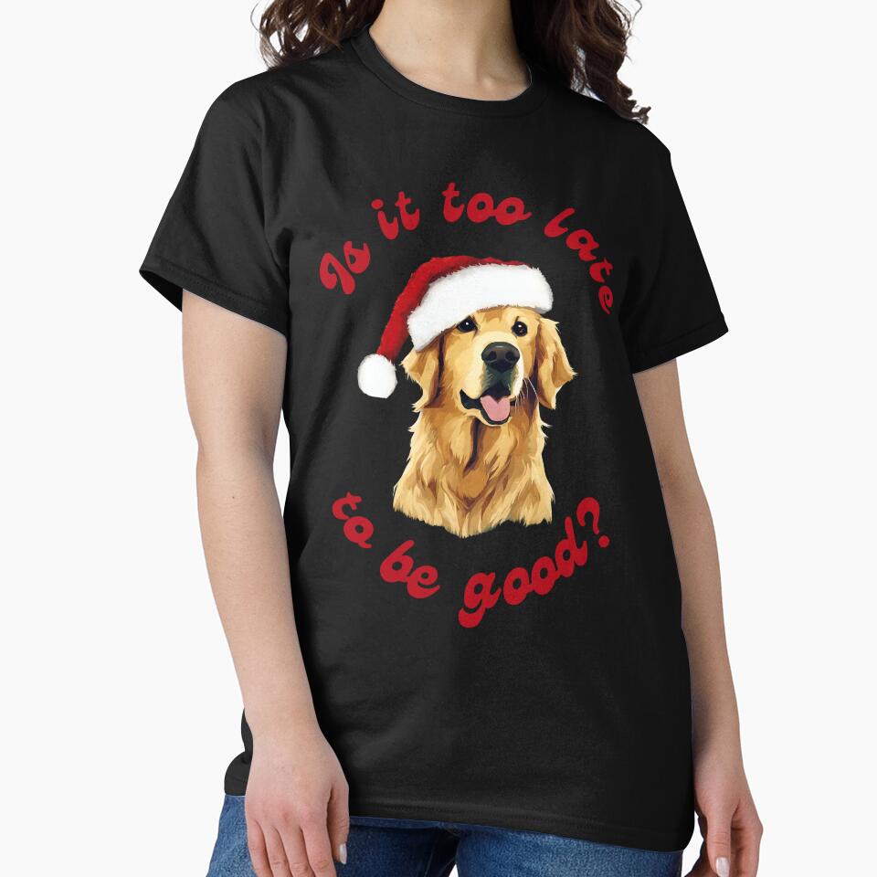 Dog In Santa Hat Golden Retriver Dad Gift Christmas by Golden-Heaven