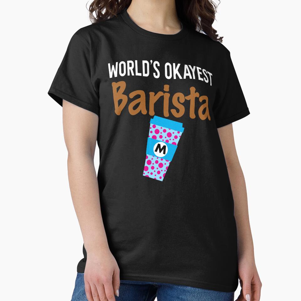 World's Okayest Barista Monogram M by ZiesMerch