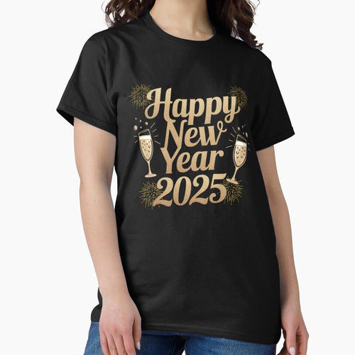 "Happy New Year 2025" Celebration T-Shirt by mrobpeach2