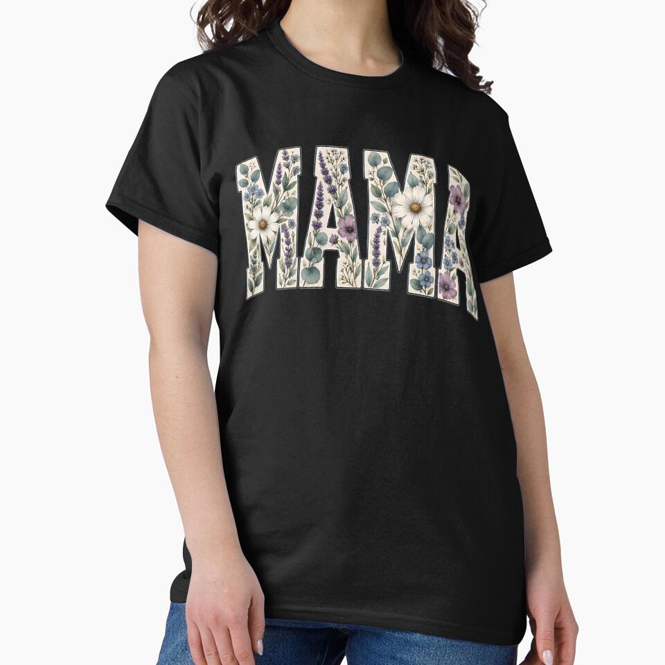 Vintage Floral MAMA | Retro Spring Botanical Mom Design by MamaTeesunder20