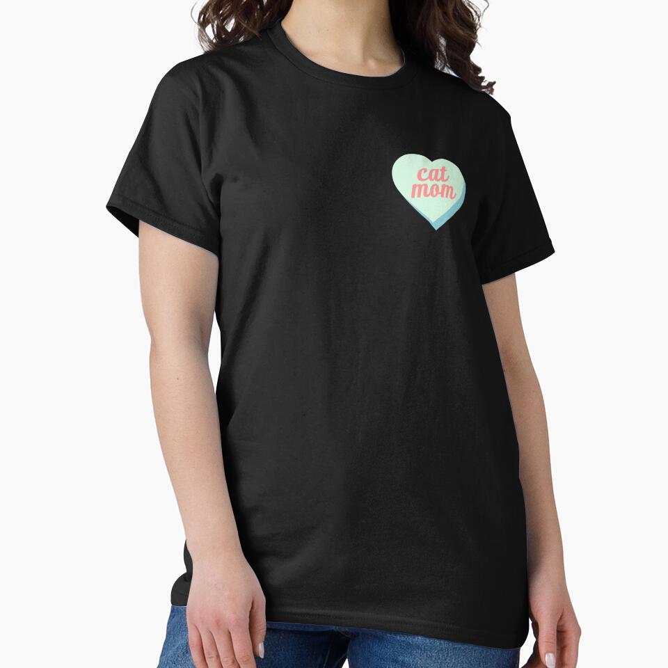 Cat Mom Candy Heart Green by modeoftravel