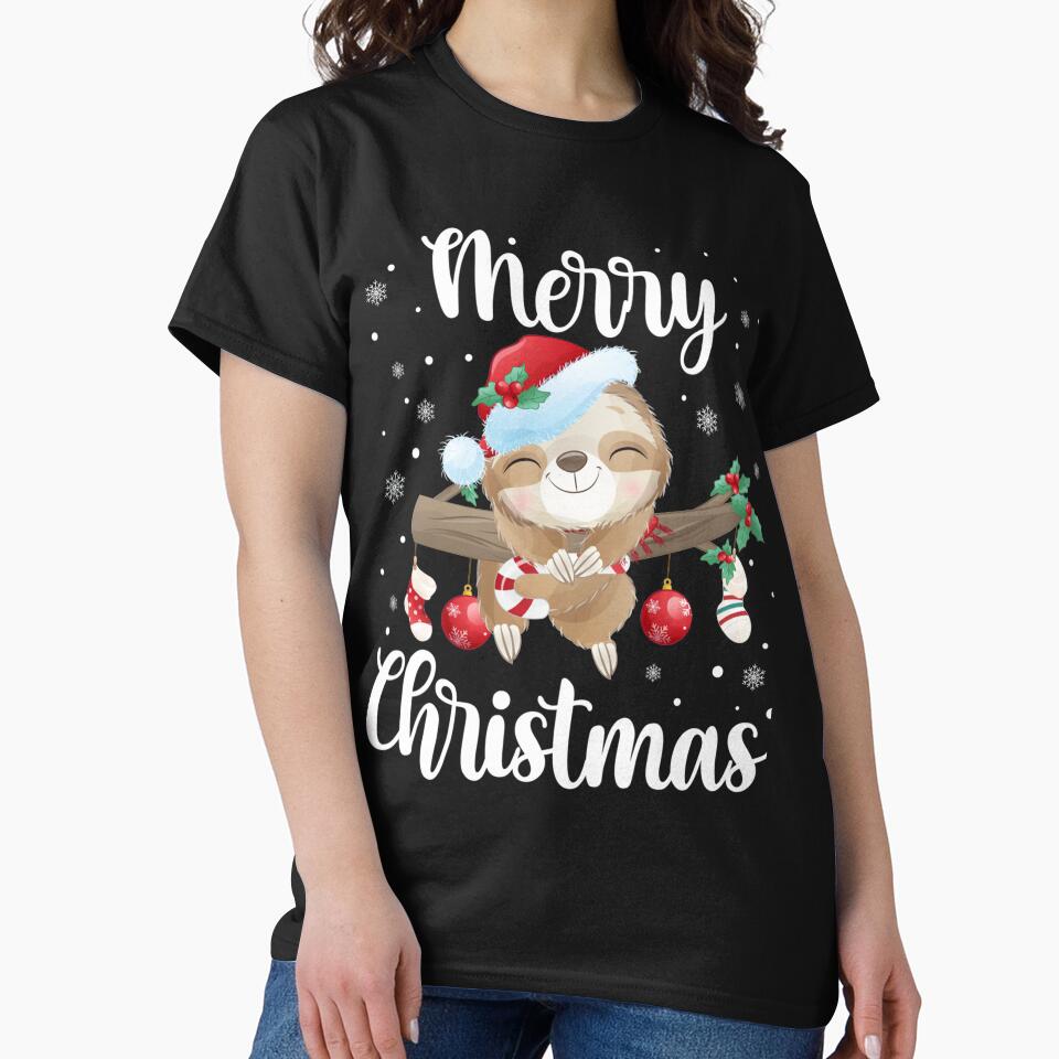 Cute Merry Christmas Sloth Lovers by MichaelBrowning