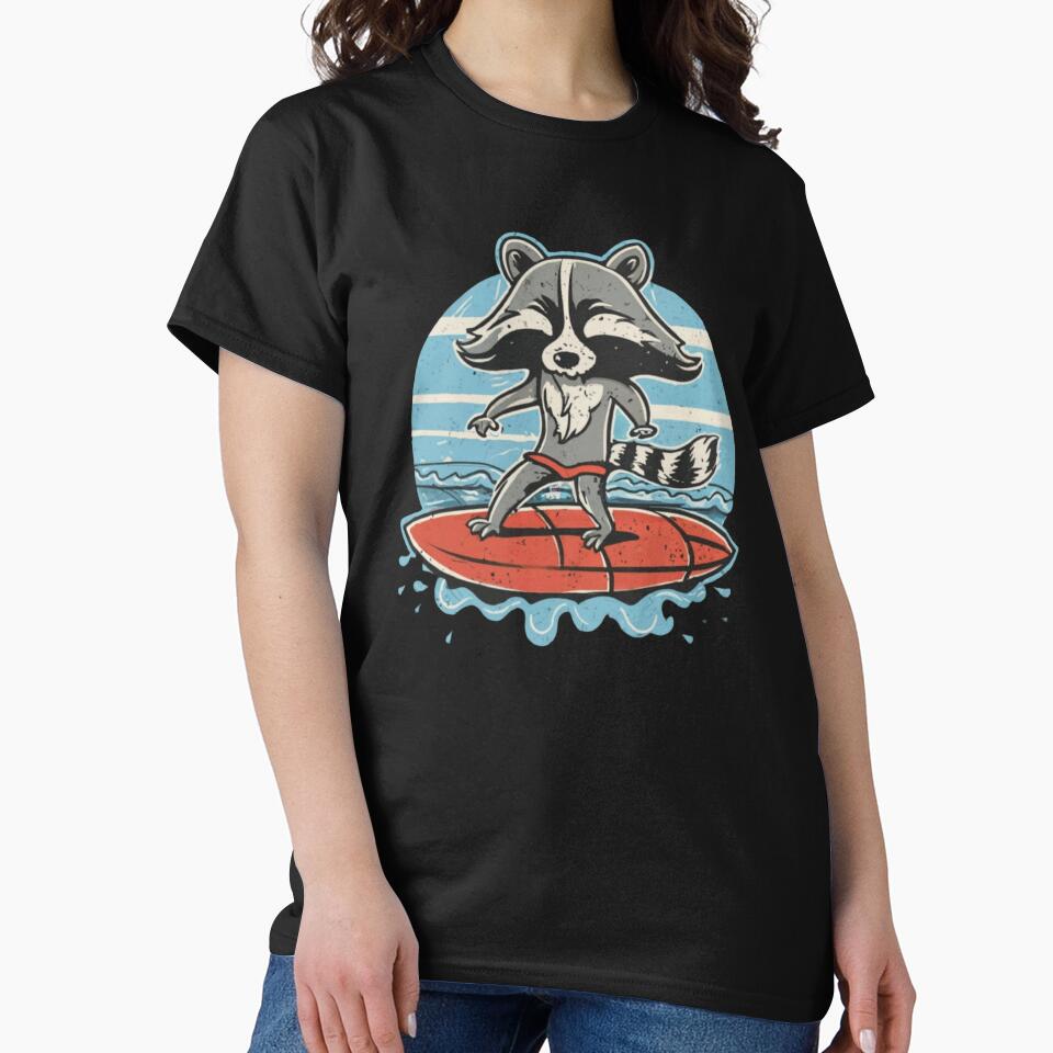 Raccoon on a Surfboard by COOL CAP