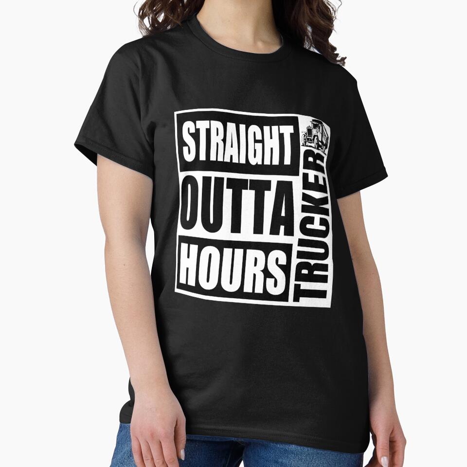 Funny Straight Outta Hours Loves Trucker Car Shirt Men Women by Fatimah Saeed