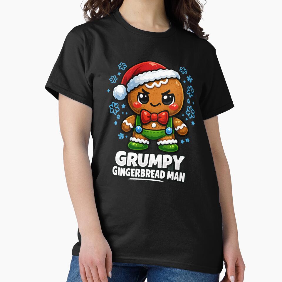 Grumpy Gingerbread Man Matching Christmas T-Shirt | Funny Holiday Family Graphic Gift by Trendably
