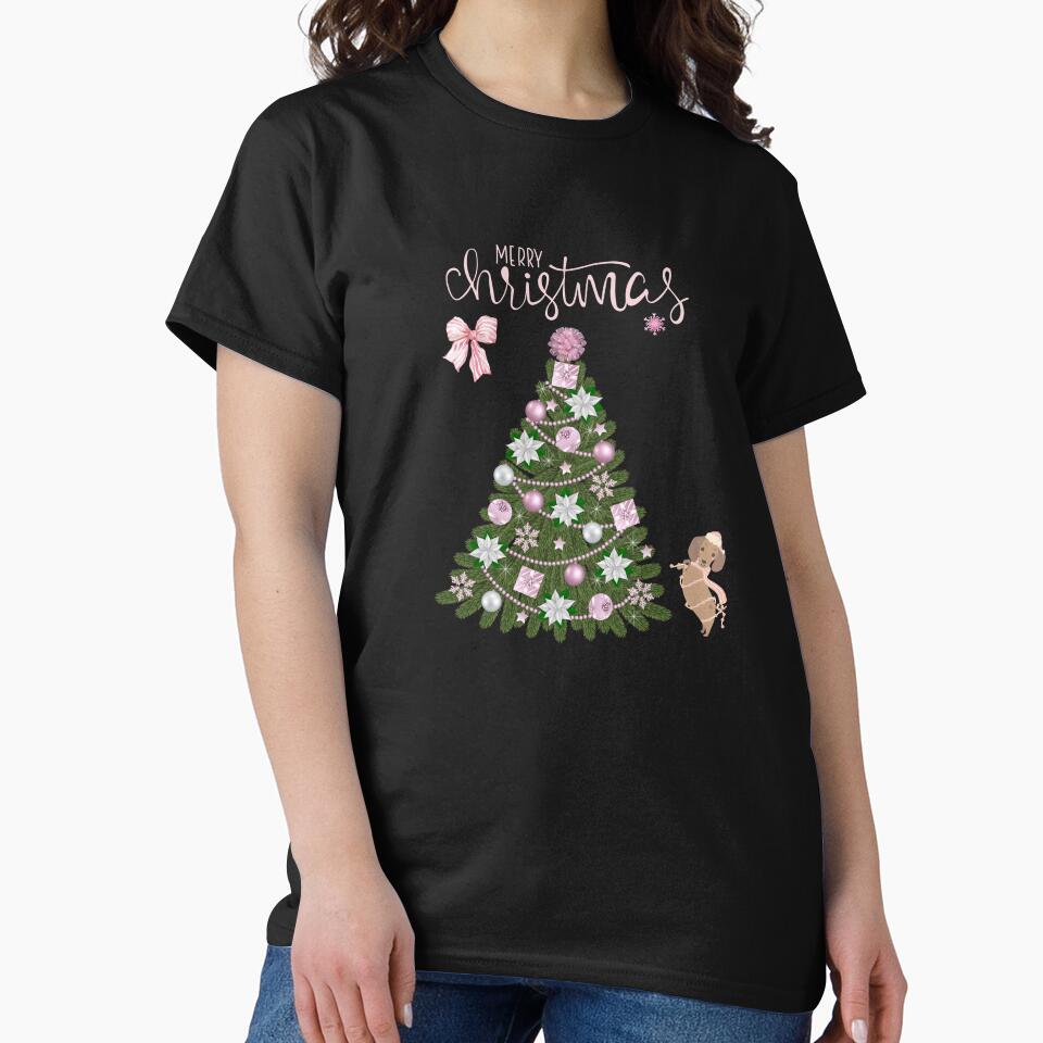 Cute Christmas design with a Christmas tree and dog by Alelmisira