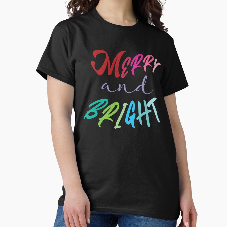 Merry and Bright, Christmas, Women s, by DAM Creative ⭐⭐⭐⭐⭐