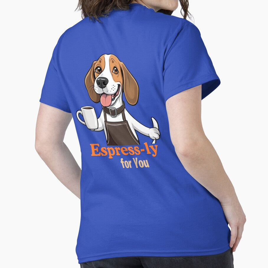 Barista Cartoon with Beagle Dog Design – Funny and Unique Dog and Owner Artwork - Barista Gift - Pet Humor by KoraTalks