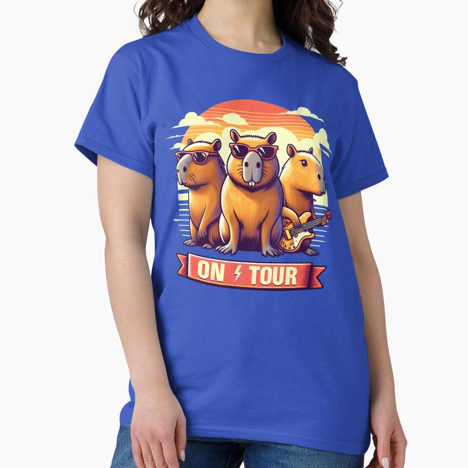 Capybara Concert Tour Funny Cute Rodents Capybaras by WildPalette-Art