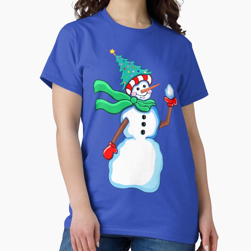 Cute Snowman with Tree Hat by Deborah Camp