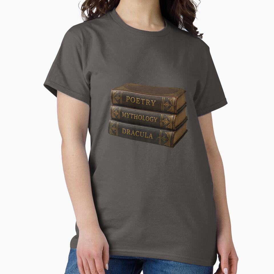 Dark Academia Vintage Books Stack - Dracula Poetry Mythology by aysenism