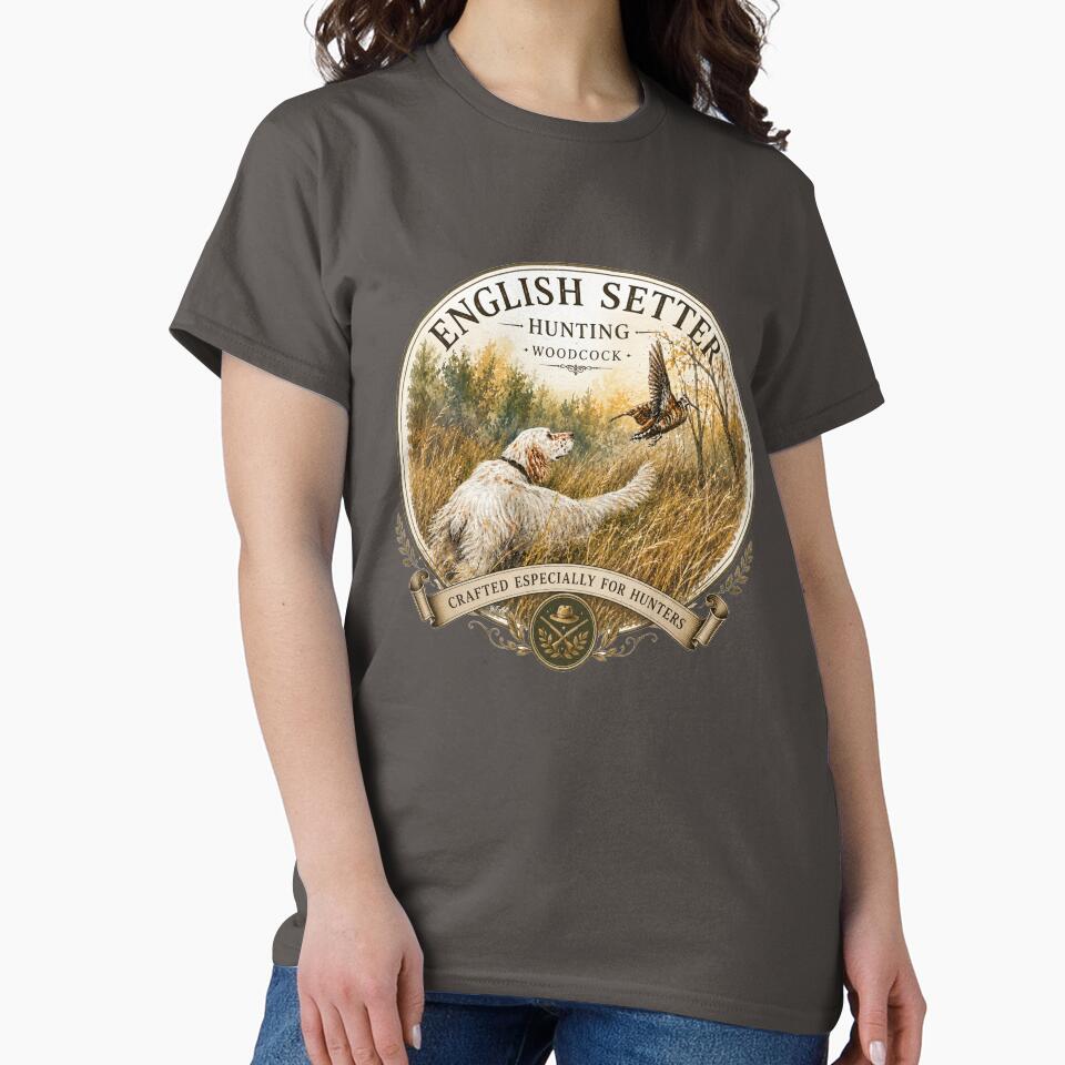 English Setter Woodcock Hunting Vintage , Art by TammyHunterArt