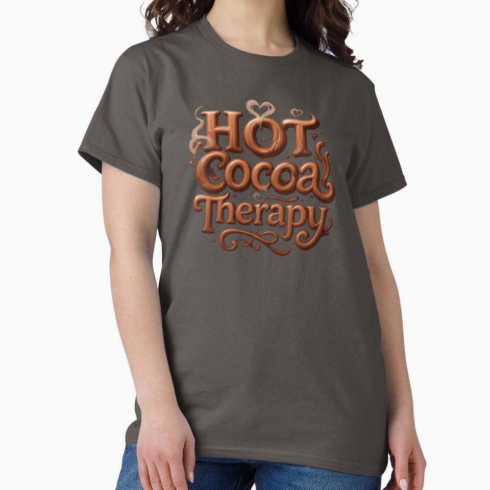 Hot Cocoa Therapy Warm Comfort Steam-Heart Cozy Typography by Kony83