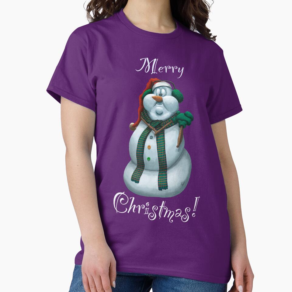 Joyful Merry Christmas Holiday Snowman by abbottoons