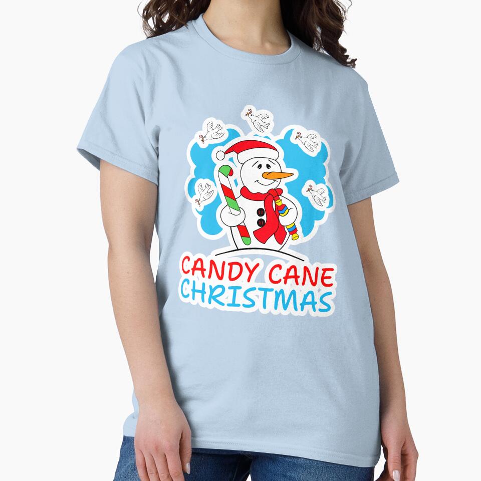 Candy Cane Christmas Snowman by Sartoris Art