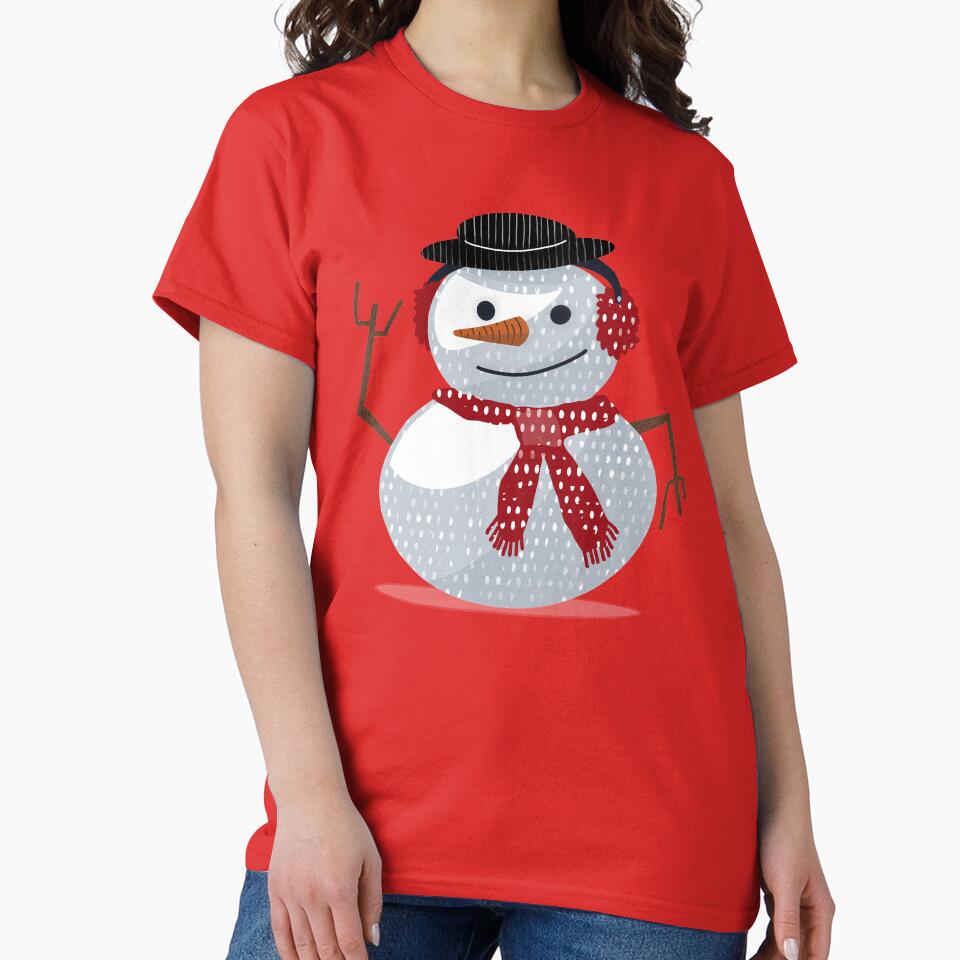 Cute cartoon Christmas snowman graphic. by LaBellCreative