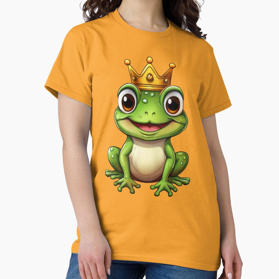 Royal Ribbit Prince Frog - Adorable Crowned Froggy King Sticker & Design" by Raloel Art