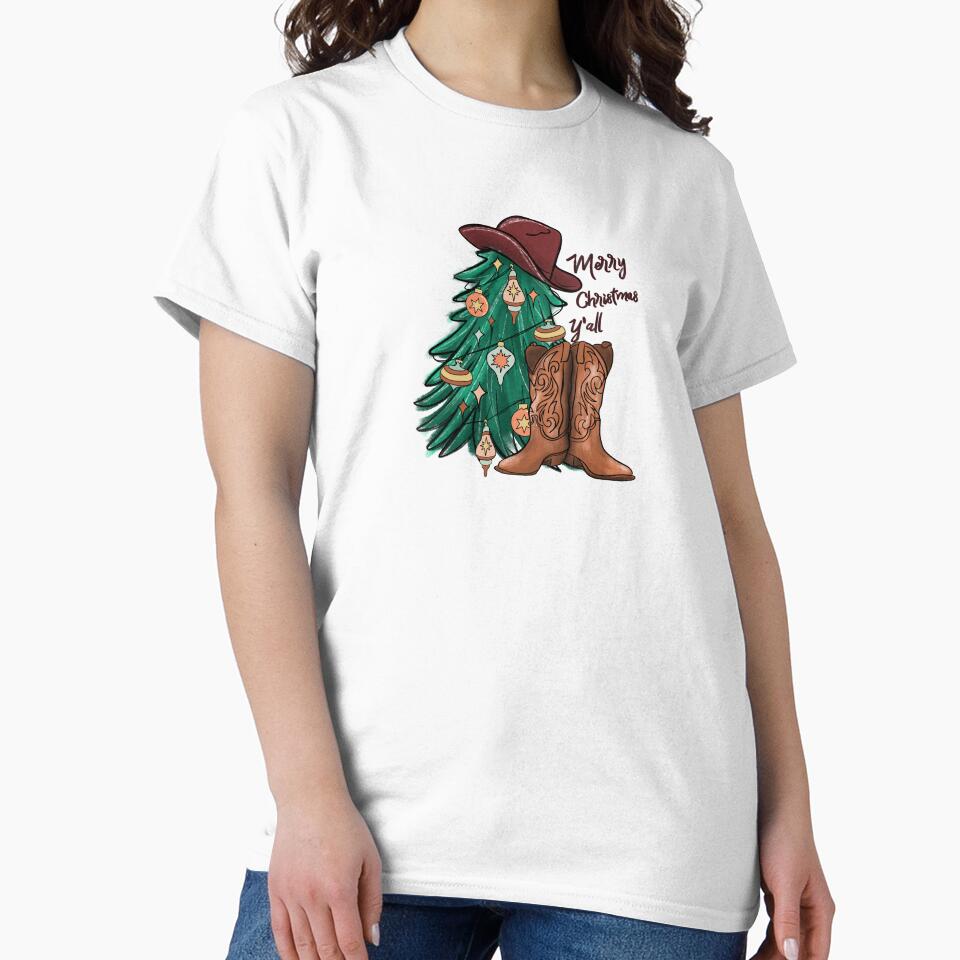 Retro Cowboy Christmas Tree Cowboy Boots Western by coopercreekco