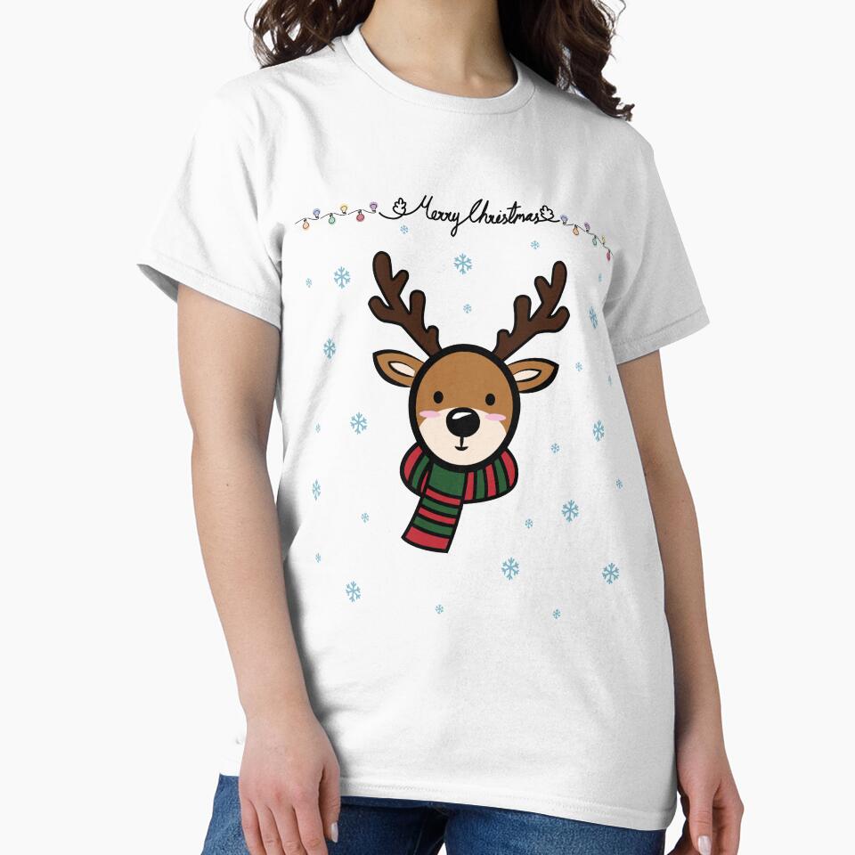 An adorable reindeer with Merry Chirstmas text by KanyaluckArtist
