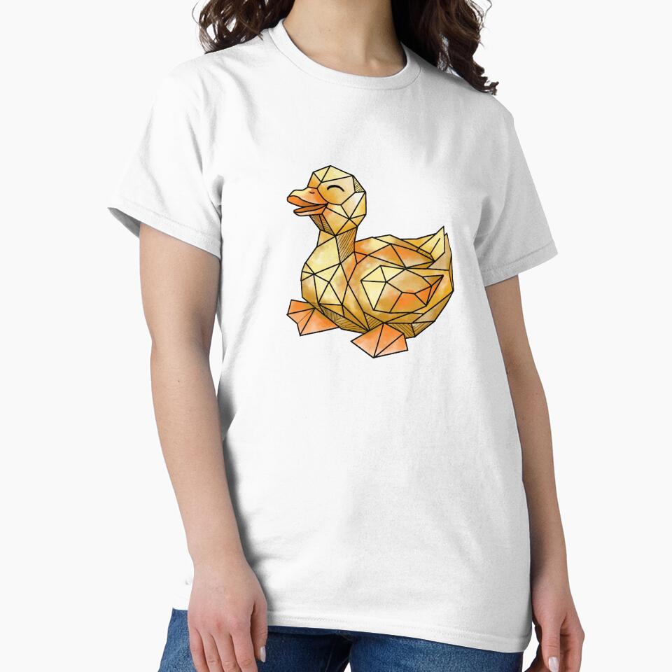 Geometric Duck Cute Polygonal Waterfowl Art by Potattoo