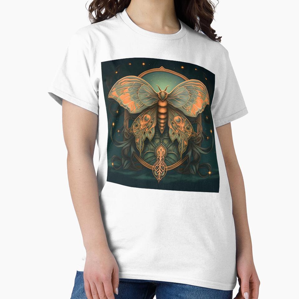 art nouveau moth art print by dcrc