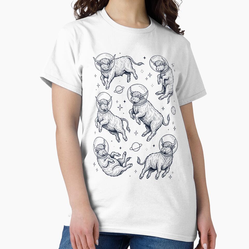 Vintage Highland Cow Astronaut Galaxy Space Animal Lover by TerryConnells