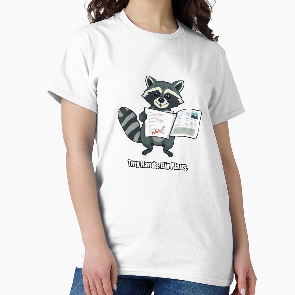 Raccoon - Tiny Hands Big Plans - Funny Raccoon Gift by pawdrops