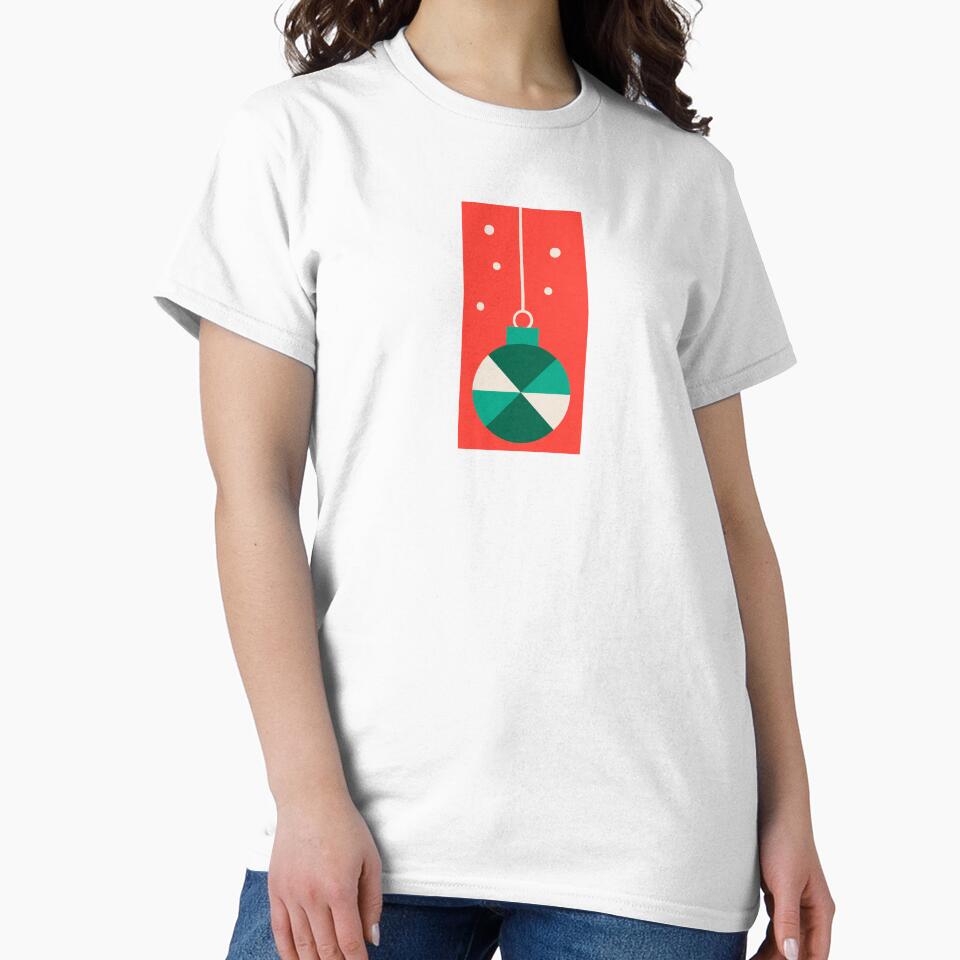 Geometric Christmas Ornament with Snowflakes by EliveraDesigns