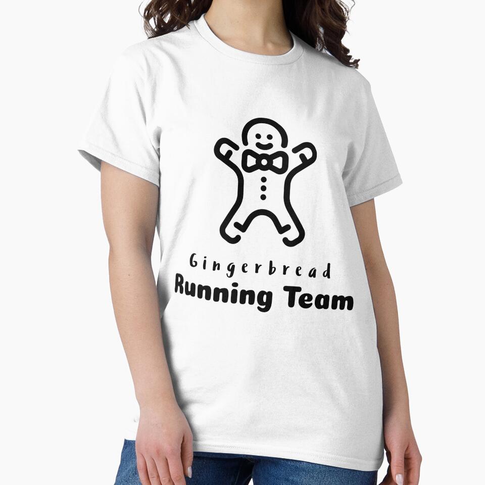 Gingerbread Running Team Christmas Holiday Funny Humor Graphic by DiscGolfTees
