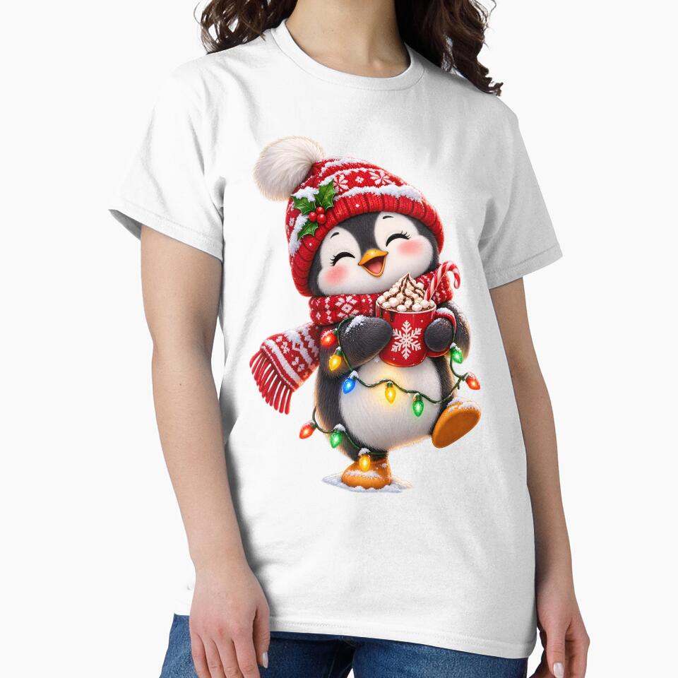 Cute Christmas Penguin with Hot Chocolate by TinyWeird