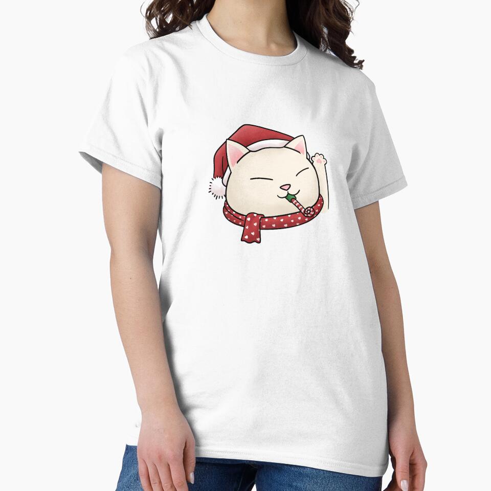 Christmas Cat in Santa Hat with Scarf by Takeda-art