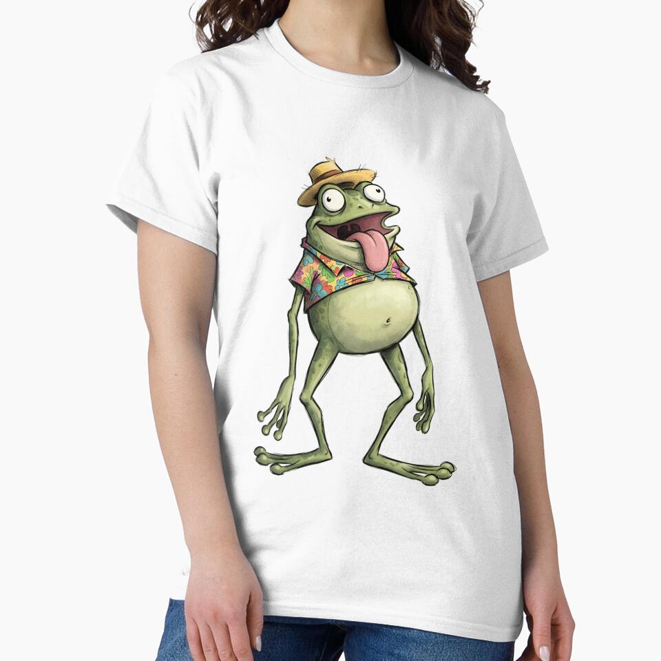 Funny Frog In Hawaiian Shirt | Goofy Summer Frog Lover Gift by hn79