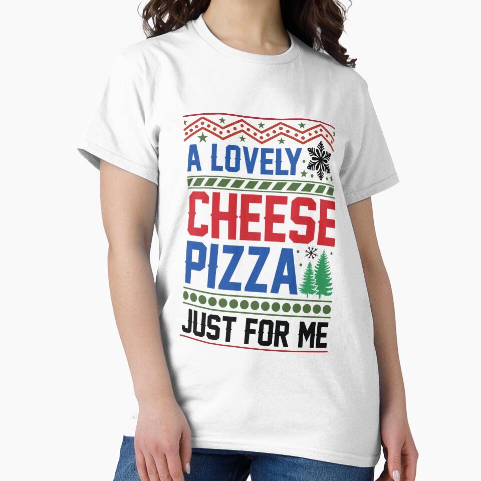 A lovely cheese pizza just for me ugly Christmas sweater holiday design by Dominika Farkašová