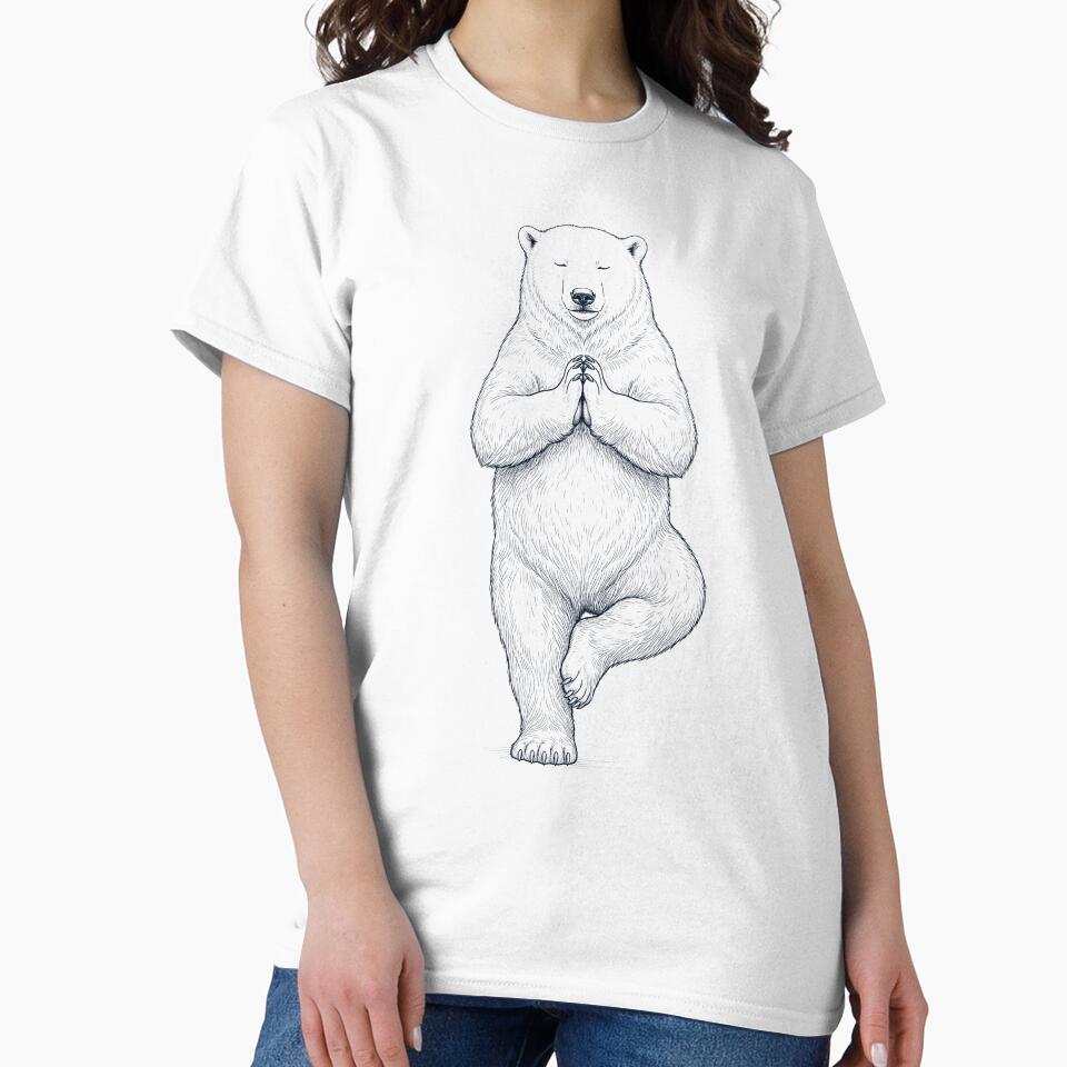 Vintage Polar Bear Yoga Tree Pose Animal Lover by TerryConnells
