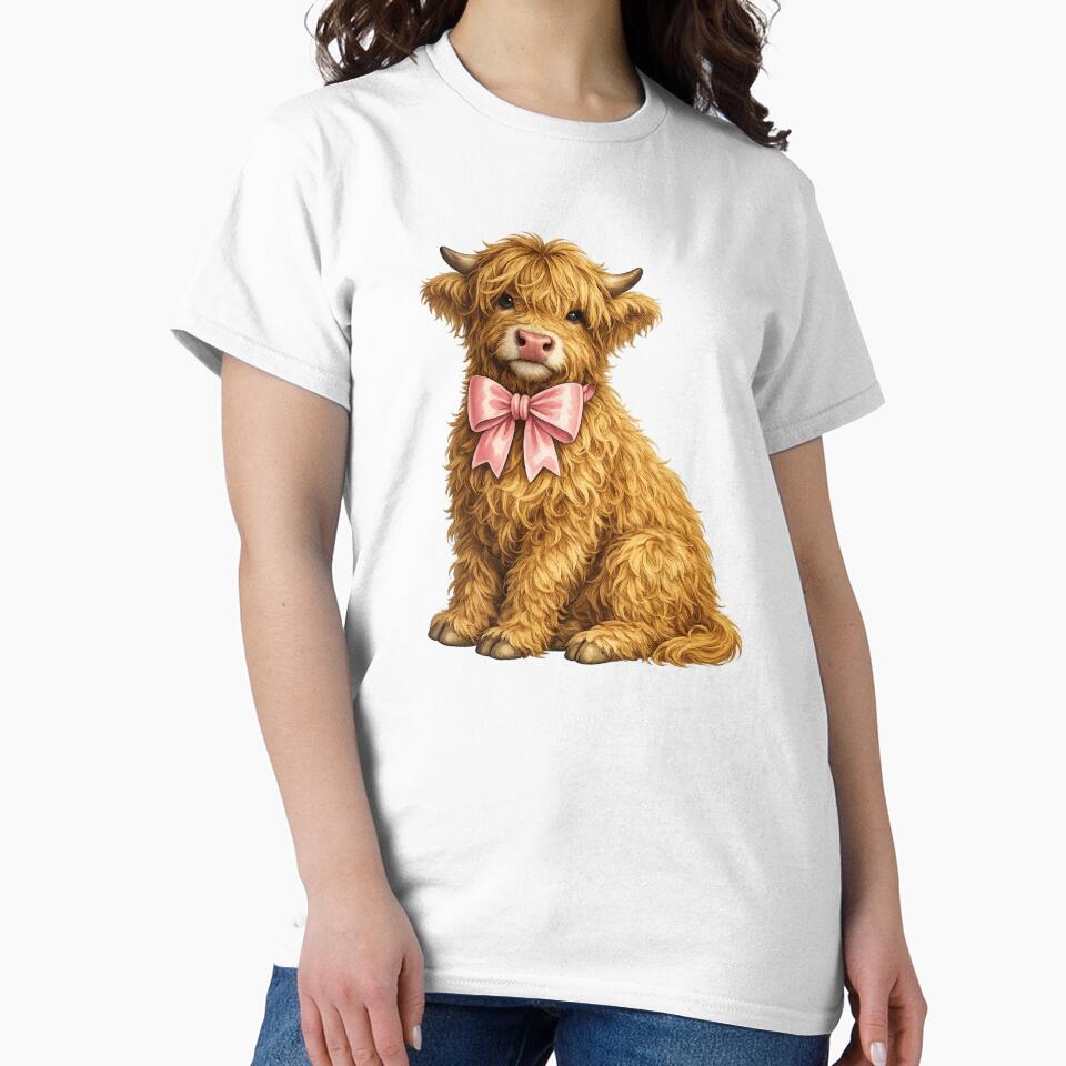 Cute Coquette Style Highland Cow by saltwater-grace