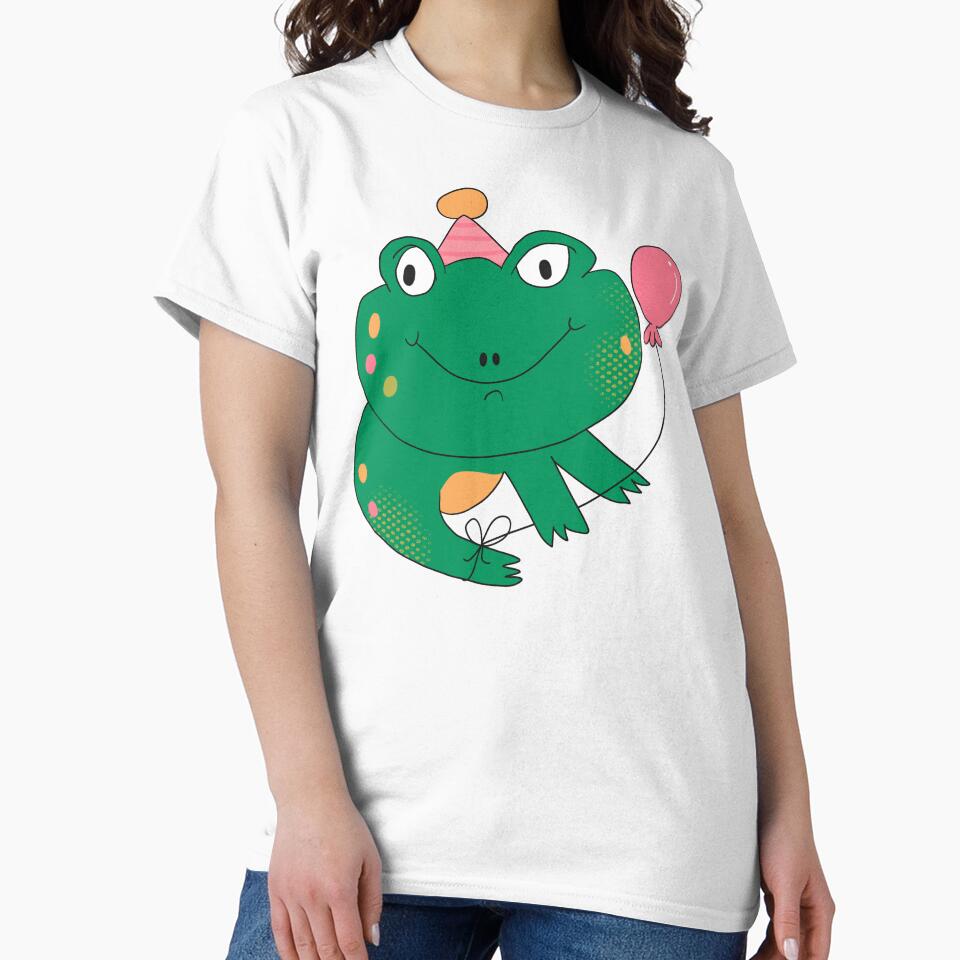 Birthday Party Freddy Frog (Pink) by yellowflowerhut