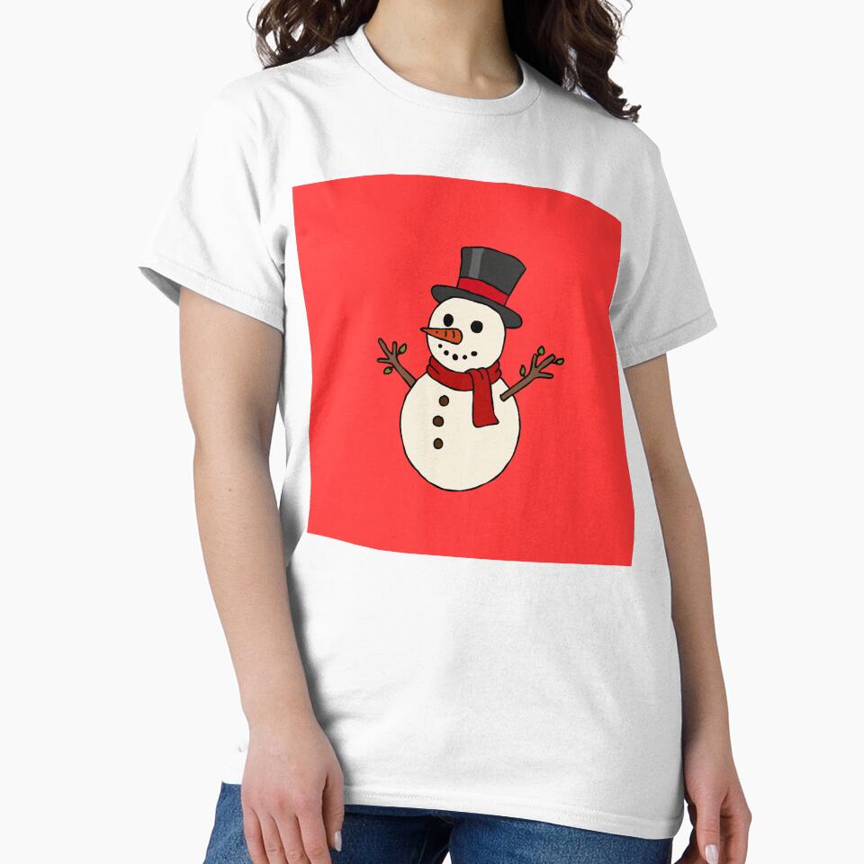 Cute Smiling Snowman Winter Illustration by PRFashions