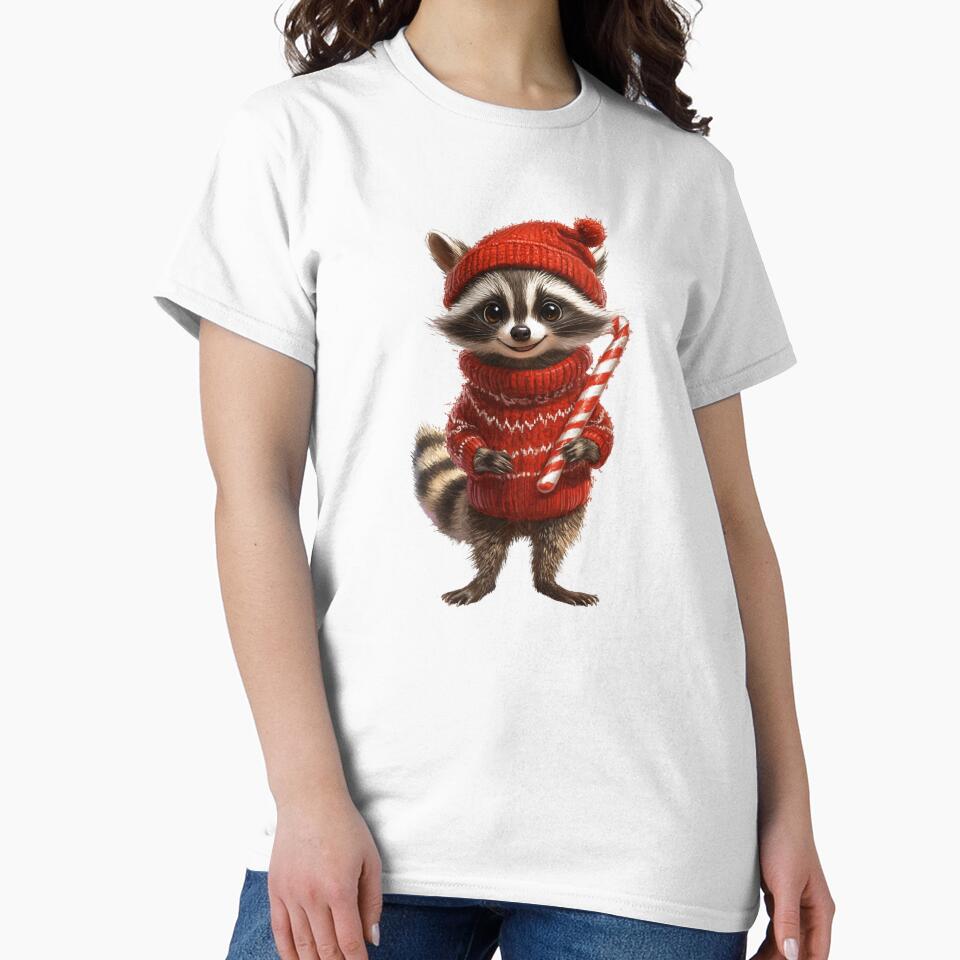 Cute Raccoon Christmas Design by NicolasGlowArt