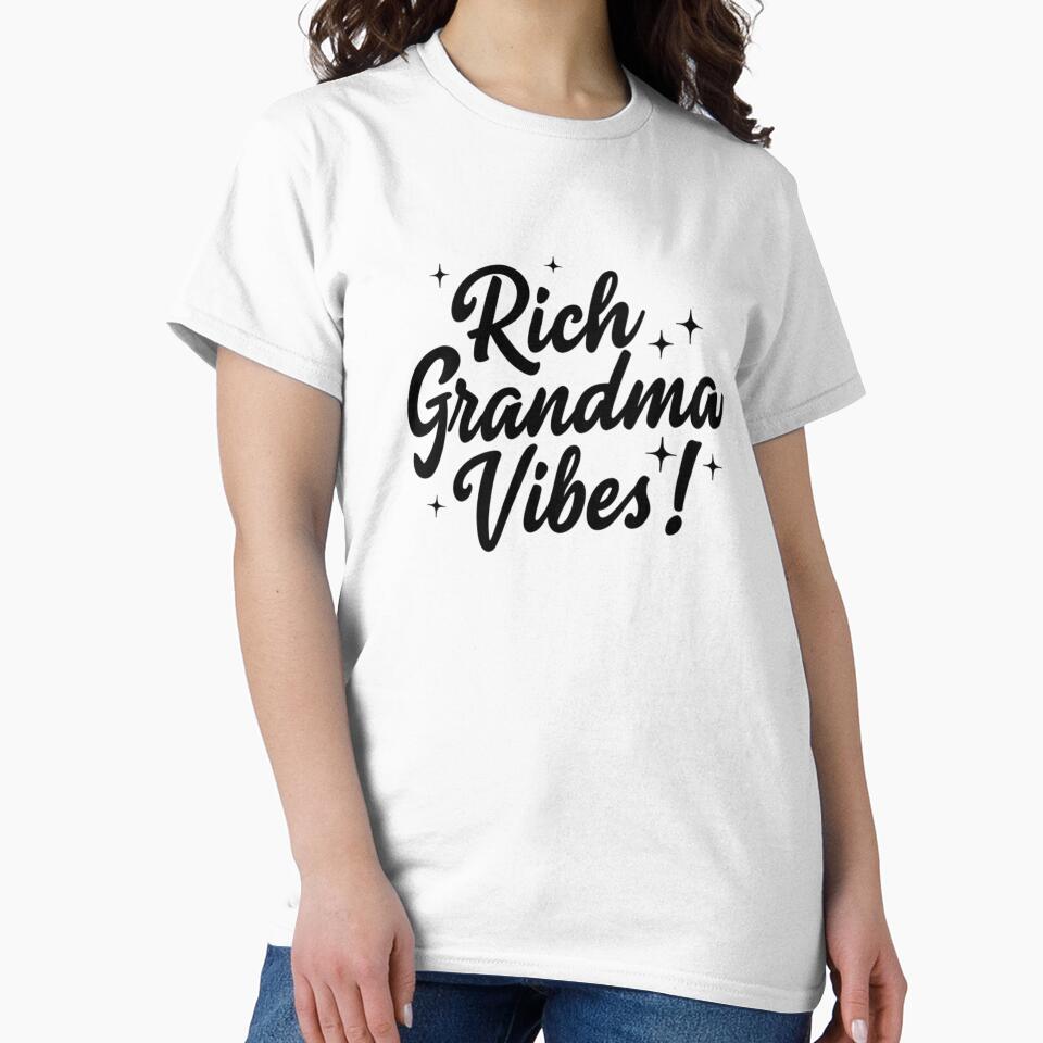 Rich Grandma Vibes Funny Quote Design – Glam Typography Graphic by WHDProduction45