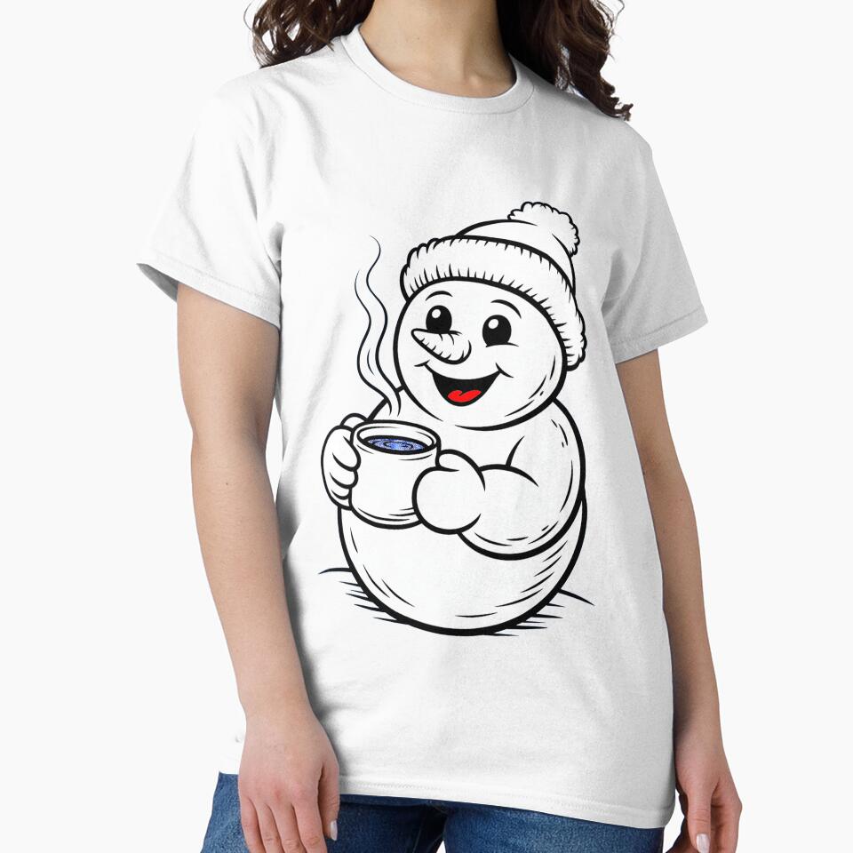 cozy snowman line art by YounexxART