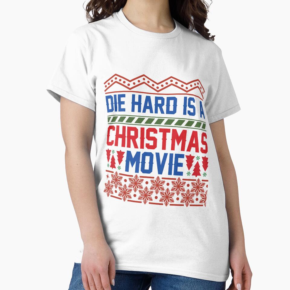 Die hard is a christmas movie- ugly Christmas sweater holiday design by Dominika Farkašová